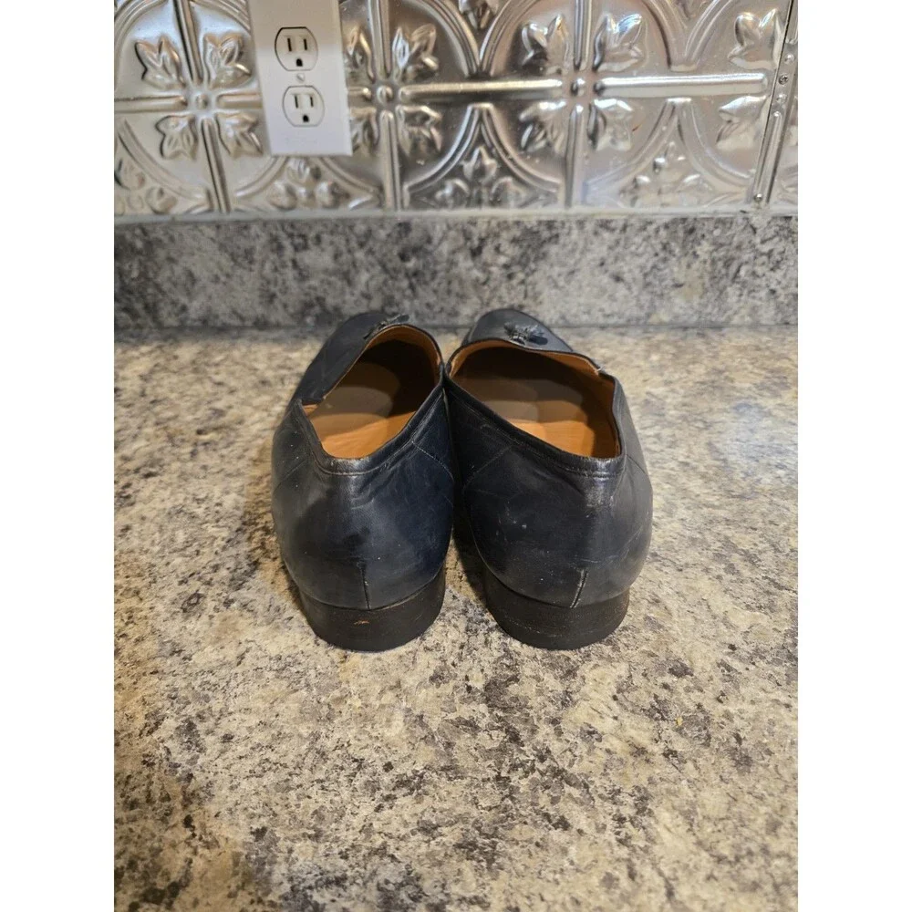 Gucci X Rossi Vintage Leather Men's Loafers Logo Tassels Navy Blue Sz 11.5